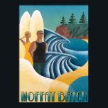 Art Deco Poster Moffat Beach<br><div class="desc">Choose to have this art deco poster framed or not at check-out.</div>