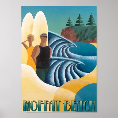 Art Deco Poster Moffat Beach