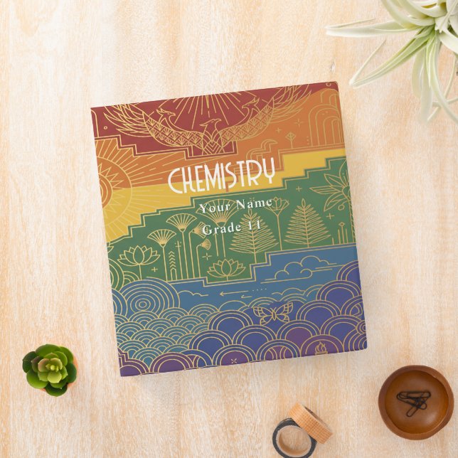 Art Deco Pride Flag | Rainbow II Personalised 3 Ring Binder (In Situ)