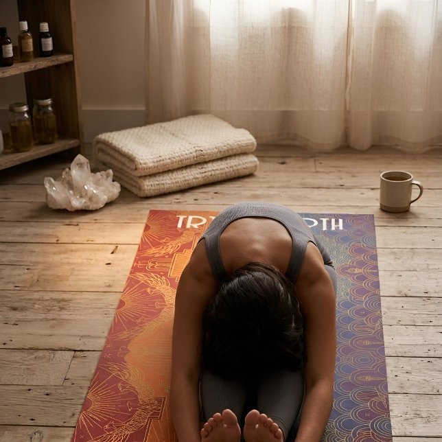 Art Deco Pride Flag | True North Personalised Yoga Mat (Lifestyle Shot)