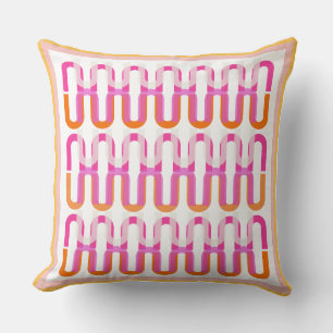 Art deco print in bright summer colors throw pillow
