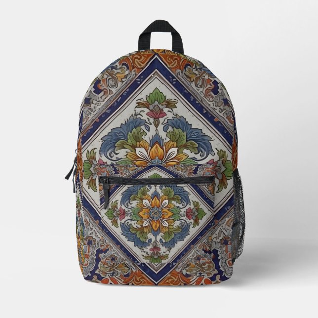 Art Deco Printed Backpack (Front)
