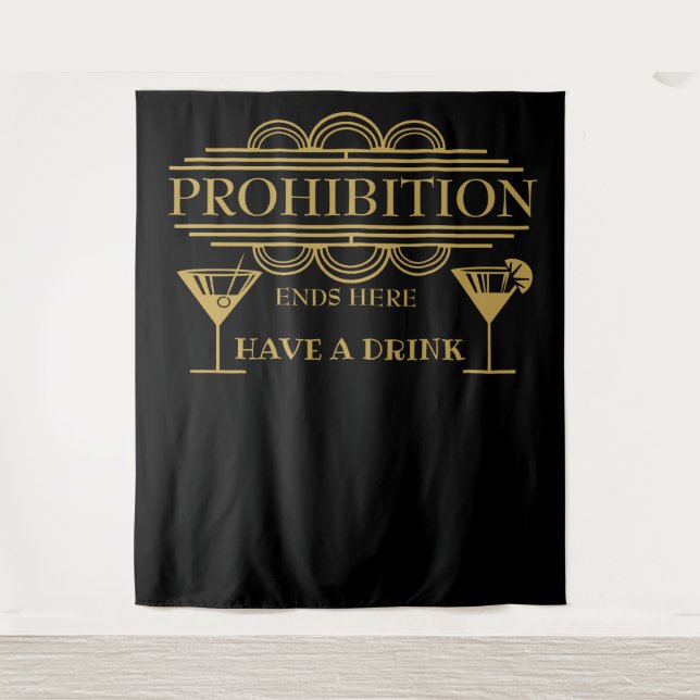 Art deco PROHIBITION wedding photo booth back drop (Front)