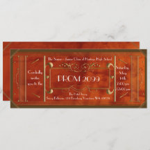 art deco PROM ticket, leather luxury