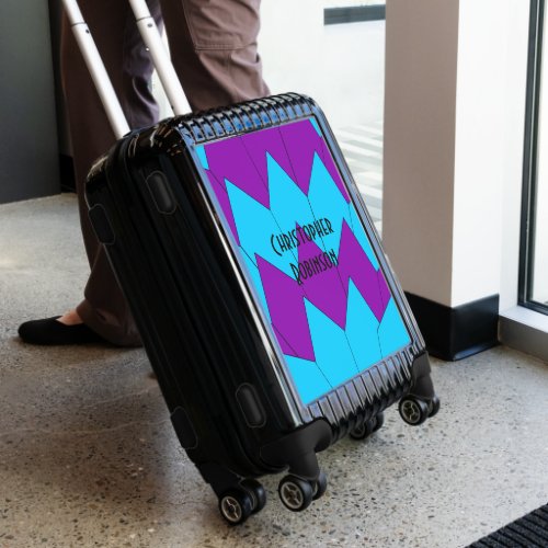 Art Deco Purple And Blue Scales Design Luggage