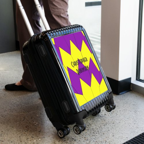 Art Deco Purple And Yellow Scales Design Luggage