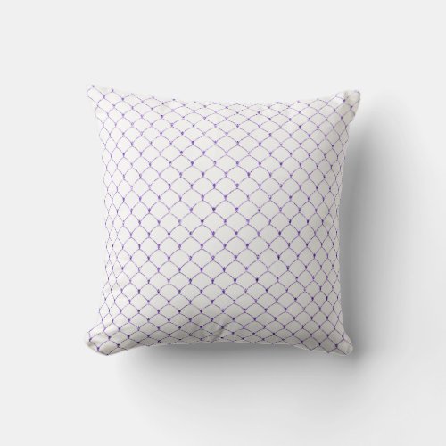 Art Deco Purple Net White Scales Mermaid Throw Pillow