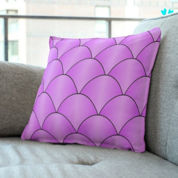 Art Deco Purple Scales Design Throw Pillow by biglnet at Zazzle