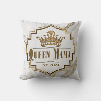 Art Deco ‘Queen Mama’ with Marble Elegance Throw Pillow