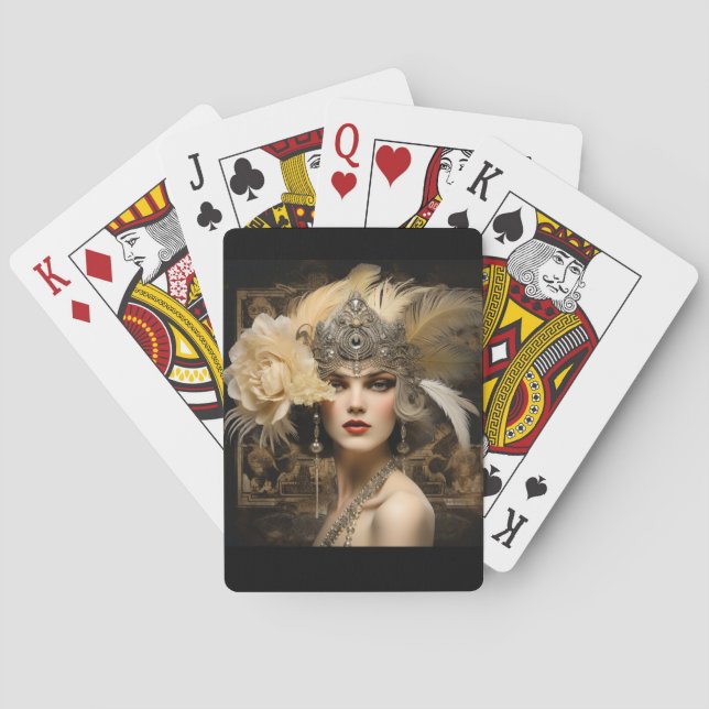 Art Deco Queen Poker Cards (Back)