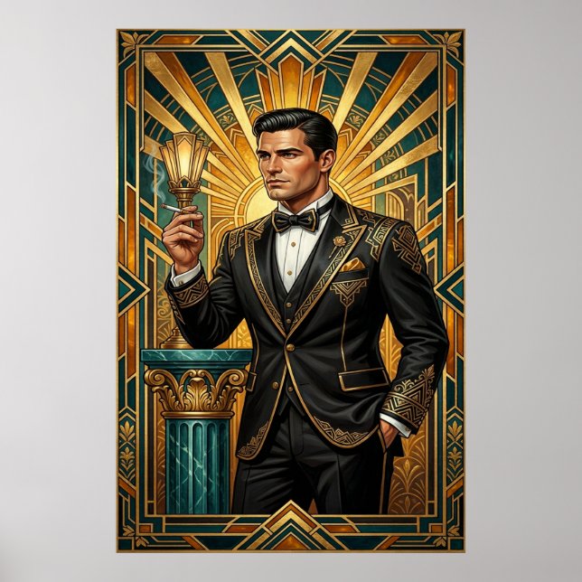 Art Deco Queen Throne Gilded Palace Gold Poster (Front)