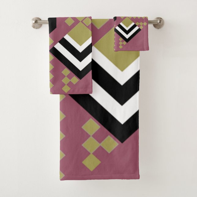 Art Deco Quilt Bath Towel Set (Insitu)