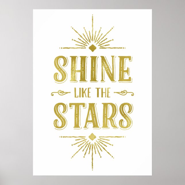 Art Deco Quote | Faux Gold Foil Typography Poster (Front)