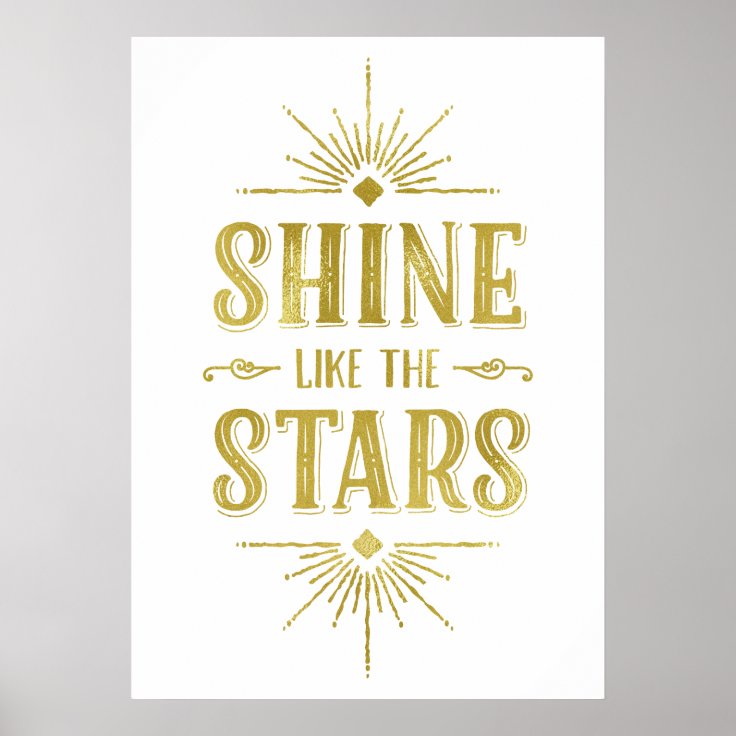 Art Deco Quote Faux Gold Foil Typography Poster Zazzle