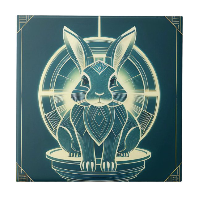 Art Deco Rabbit Tile (Front)