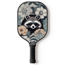 Art Deco Raccoon Personalized Pickleball Paddle