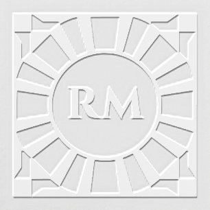 Art Deco Radial Sunburst Monogram Embosser