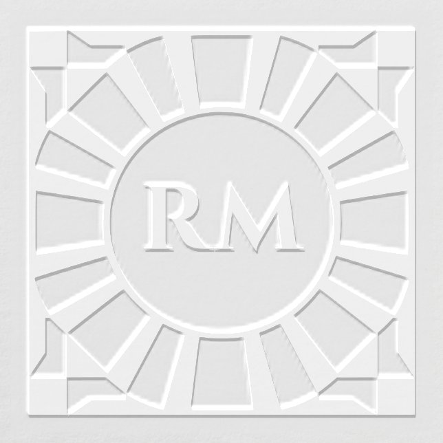 Art Deco Radial Sunburst Monogram Embosser (Design)