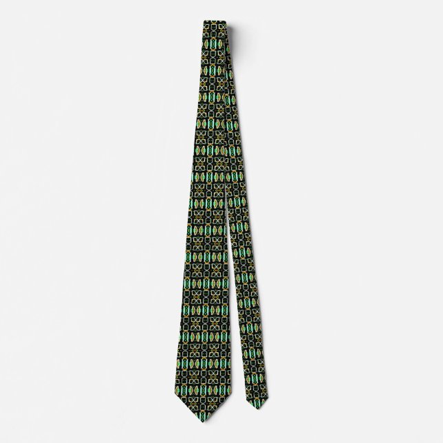 Art Deco Radio Crystals Neck Tie (Front)