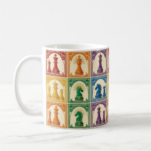 Art Deco Rainbow Chess Mug