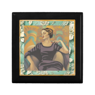 Art Deco Reclining Woman Artwork Gift Box