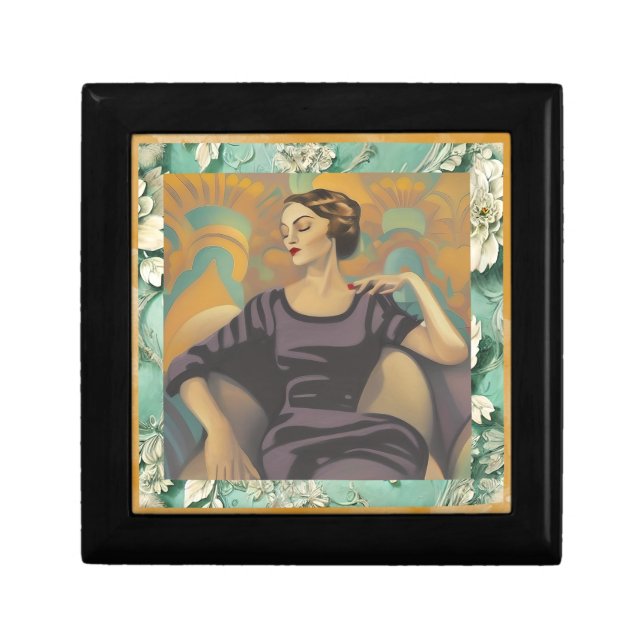 Art Deco Reclining Woman Artwork Gift Box (Front)