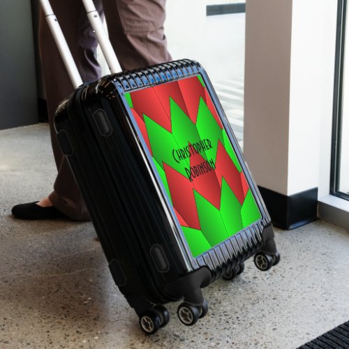 Art Deco Red And Green Scales Design Luggage