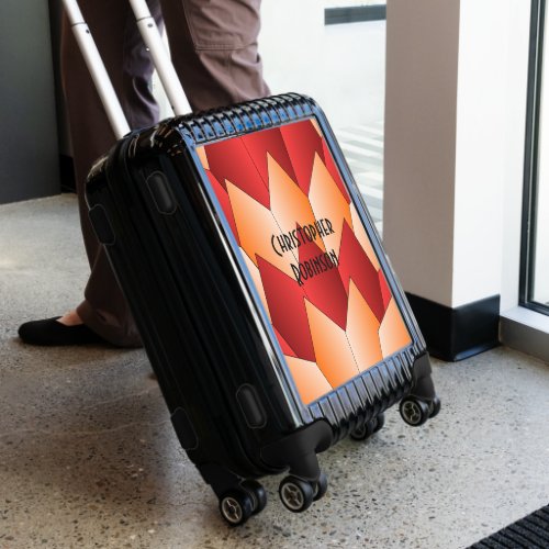 Art Deco Red And Orange Scales Design Luggage