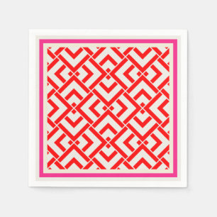 Art deco, red print in vibrant colors napkins