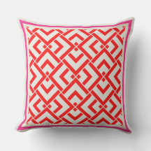 Art deco, red print in vibrant colors