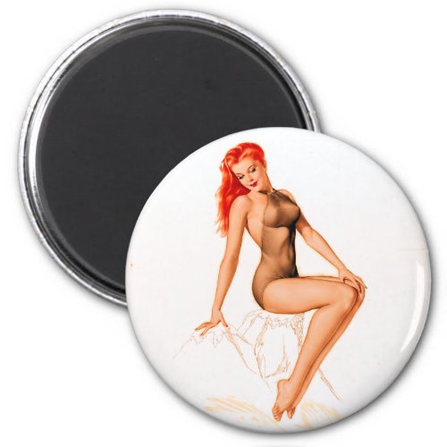 Art Deco Redhead Pin Up Magnet