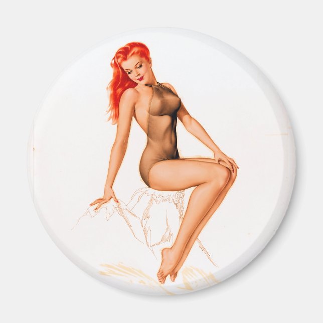 Art Deco Redhead Pin Up Magnet (Front)