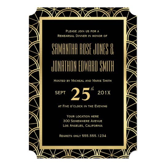 Black Gold Confetti Fleur De Lis Event Invitation