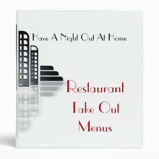 Art Deco Resaurant Take Out Menu Binder