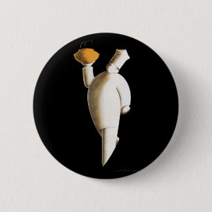 Art Deco Restaurant Chef, Vintage Business Button