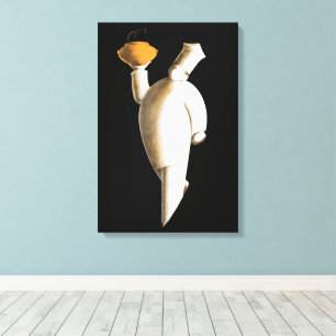 Art Deco Restaurant Chef, Vintage Business Canvas Print