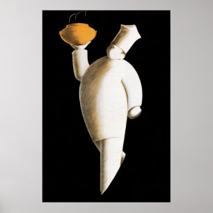 Art Deco Restaurant Chef, Vintage Business Poster