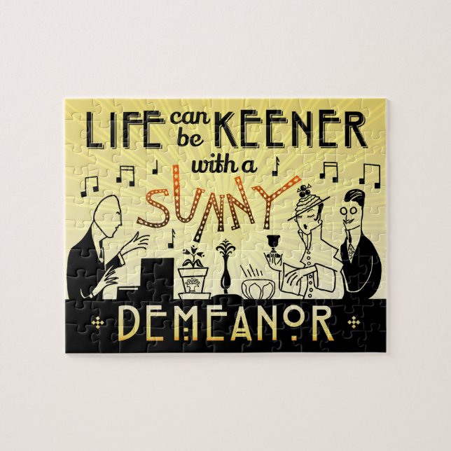 Art Deco Retro 20s Inspirational Sunny Demeanor Jigsaw Puzzle (Horizontal)
