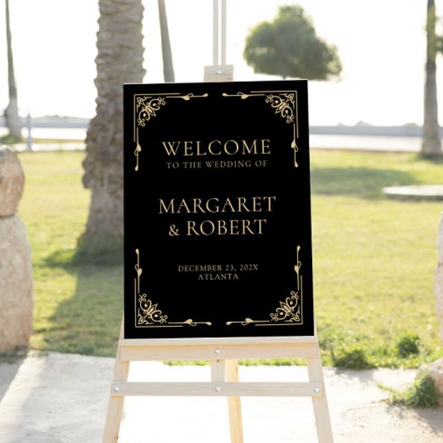 Art Deco Retro Black Wedding Welcome Sign (Creator Uploaded)