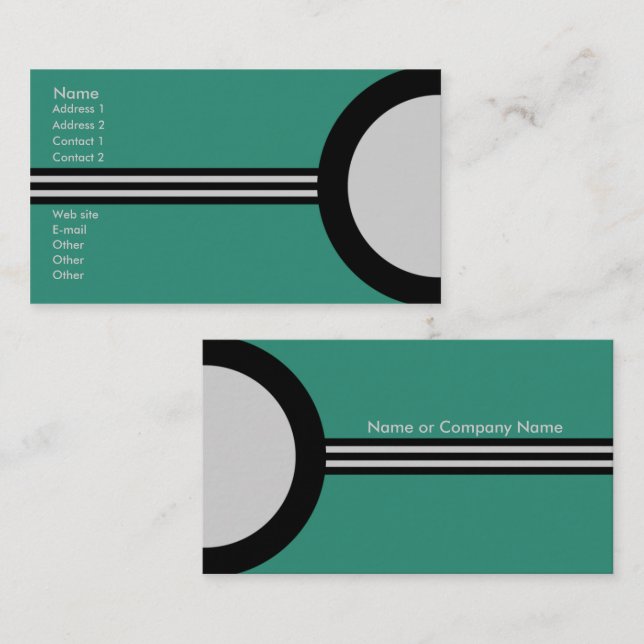 Art Deco Retro Business/Networking Profile Card (Front/Back)