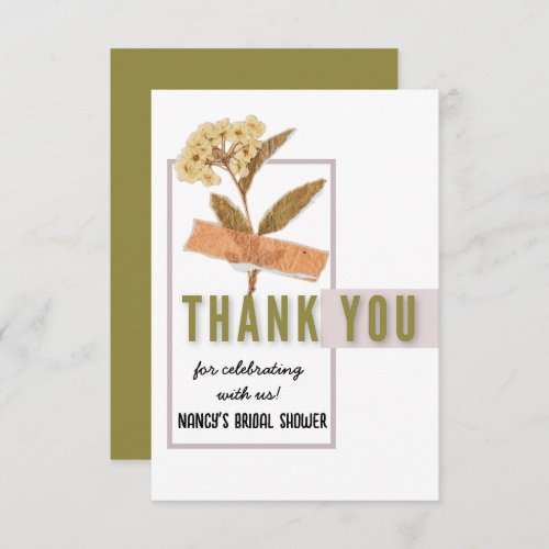 Art Deco Retro Floral Elegant Custom Bridal Shower Thank You Card