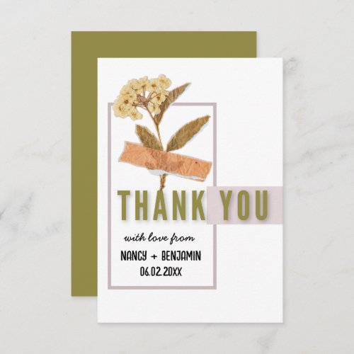 Art Deco Retro Floral Elegant Custom Wedding Thank You Card