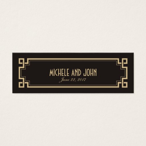 Customizable Art Deco Retro Frame Dark Gift Thank You Tag Business Card