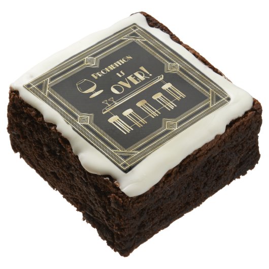 Art Deco Retro New Year's Eve Prohibition Bar Brownie (Angled)