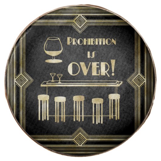 Art Deco Retro New Year's Eve Prohibition Bar Chocolate Covered Oreo (Front)