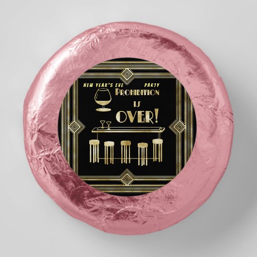 Art Deco Retro New Year's Eve Prohibition Bar Dipped Oreo Cookie Favors (Front)