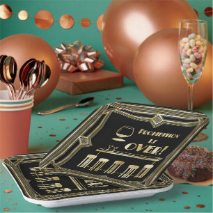 Art Deco Retro New Year's Eve Prohibition Bar Paper Plates