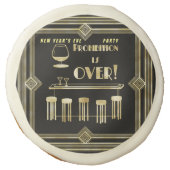 Art Deco Retro New Year's Eve Prohibition Bar Sugar Cookie (Front)
