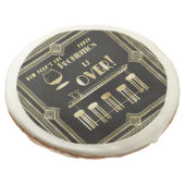 Art Deco Retro New Year's Eve Prohibition Bar Sugar Cookie (Angled)