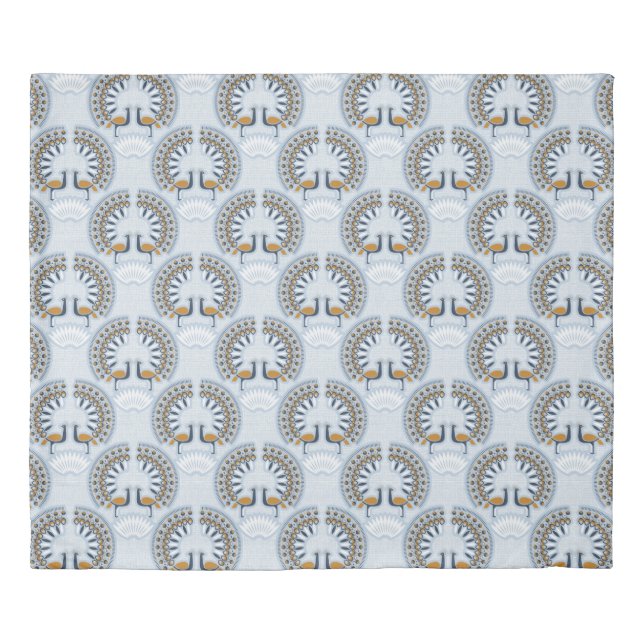 Art Deco retro Peacock Duvet Cover (Front)